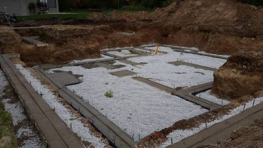 Finished concrete footings of new model home.