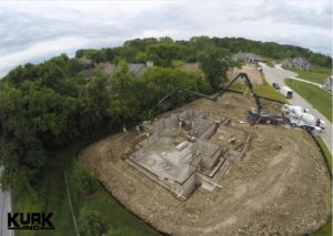 Aerial View New Home Foundation