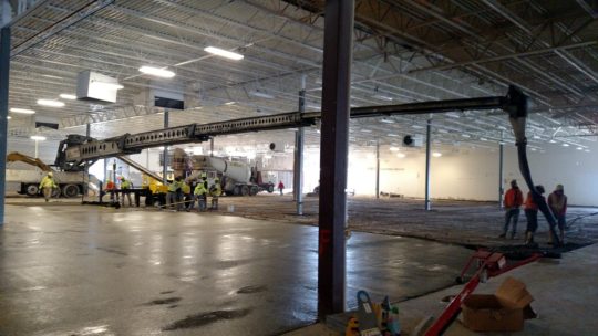 Interior Concrete Flatwork Pour for Horizon Retail Construction at Floor & Decor Brookfield Wisconsin